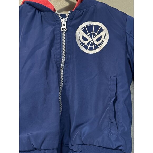 Boy's‎ Marvel Spiderman Jacket Red and Blue Hooded Coat Size 3T Character Hood - Picture 5 of 12